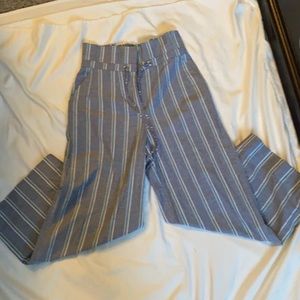 New York & Co blue w white / mint green stripes